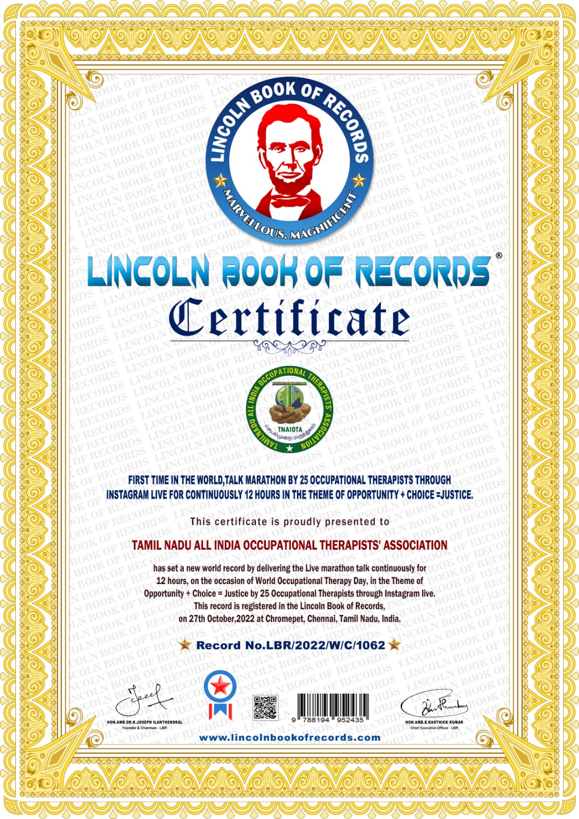 TNAIOTA WORLD RECORD